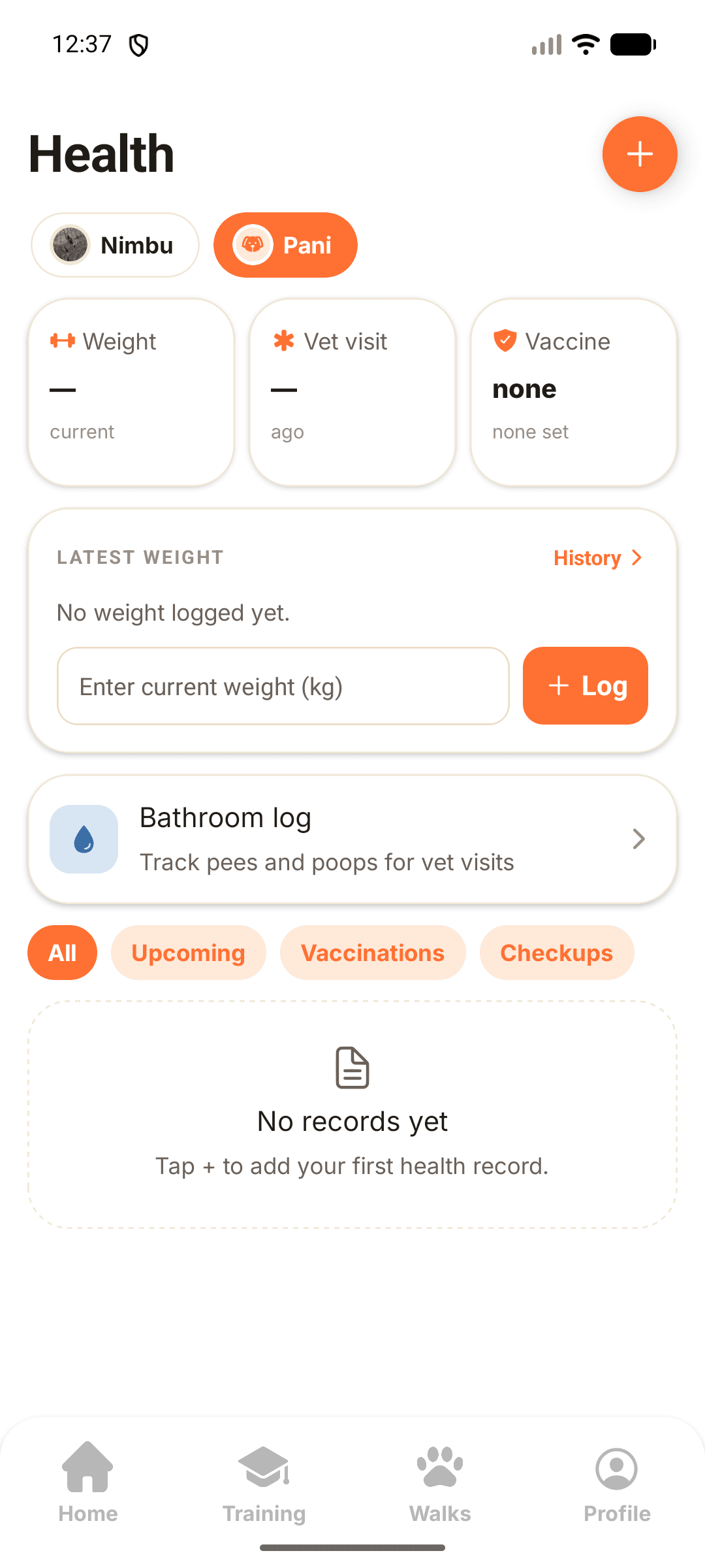 Health in the Wagly app